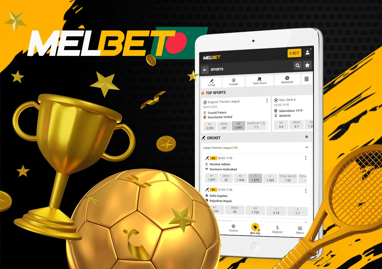 MelBet has a variety of sports available for betting